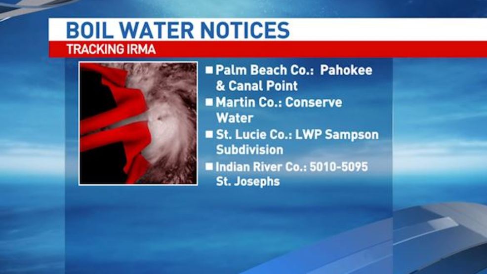 Boil water notices county by county WPEC