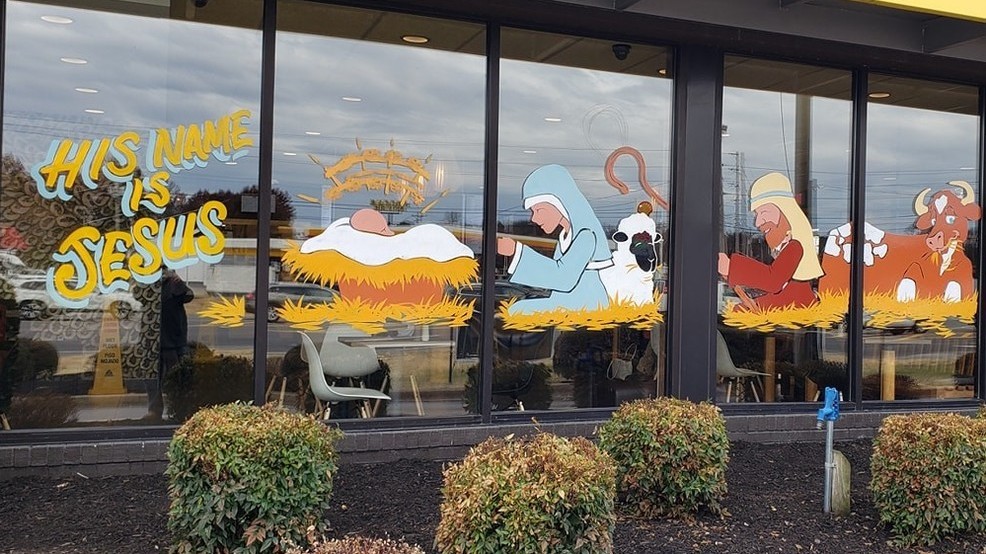 McDonald's In Tennessee With Bold Nativity Scene