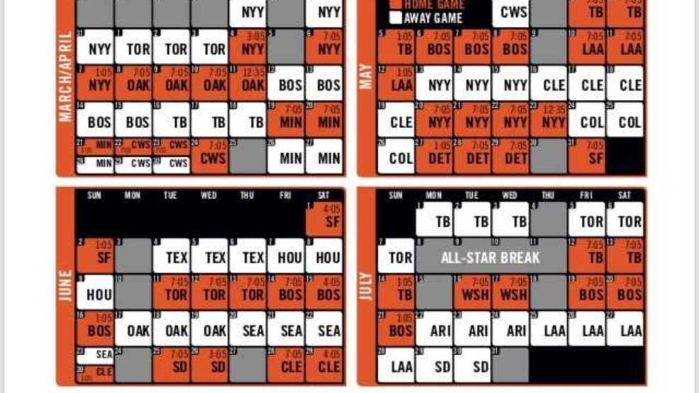 Baltimore Orioles Schedule Printable