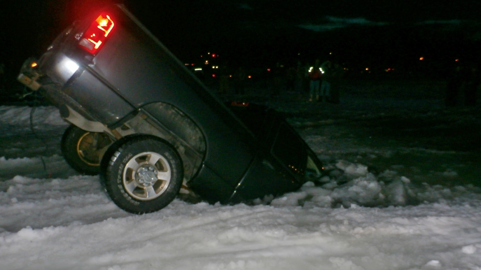 Truck falls through ice at TipUp Town U.S.A. WPBN